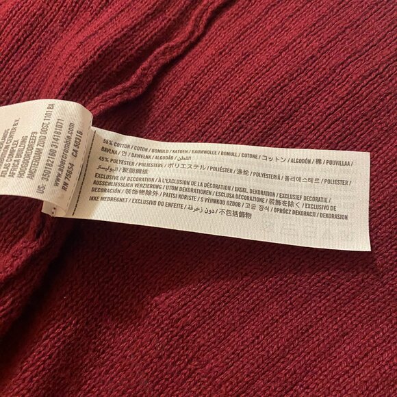 🍷 Vintage Burgundy Y2K Hollister Long sleeve Sweater/Cardigan with Hood - Picture 3 of 4